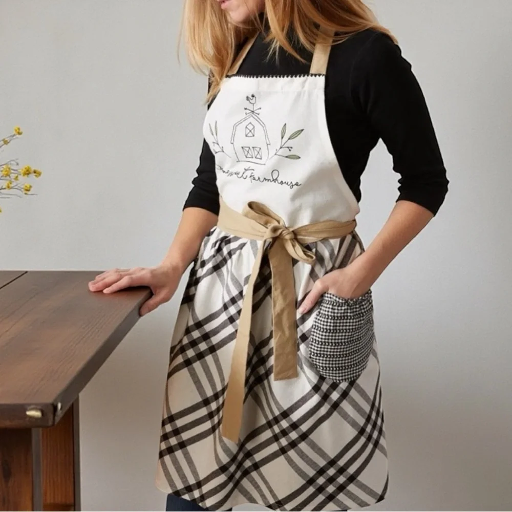 NWT! Home Sweet Farmhouse Kitchen Apron Design Imports DII Cotton Apron